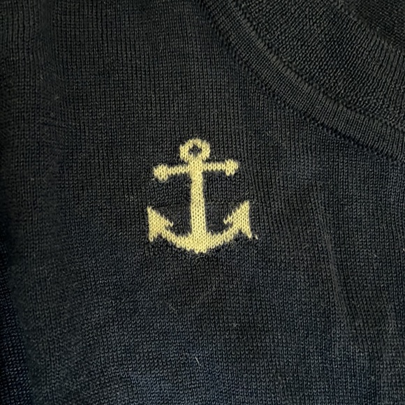 JCrew Knit Crew Neck Anchor Navy Medium - Picture 2 of 3